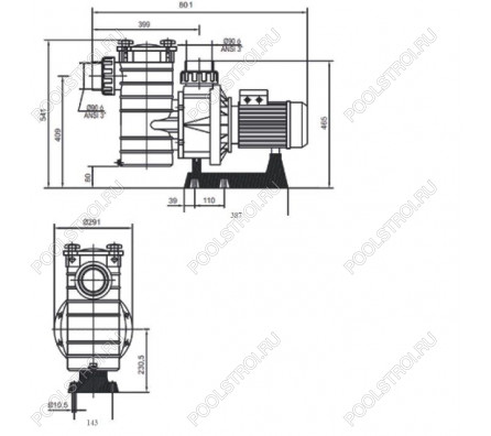 Насос для бассейна Hayward HCP38253E KAP250 T1 IE3 (41м³/ч 1.84кВт 380В)