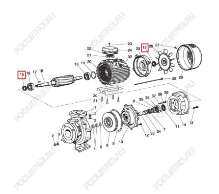 Уплотнительное кольцо фронтальное для насосов Saer IR4P80-315C Cast Iron (54710451)
